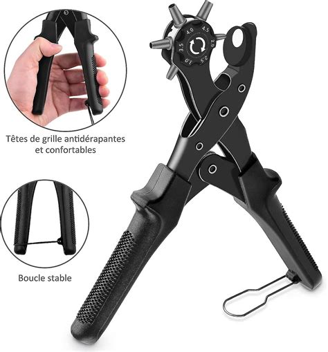Hole Punch Pliers With 6 Dial Hole Size Upgraded Leather Hole Punch