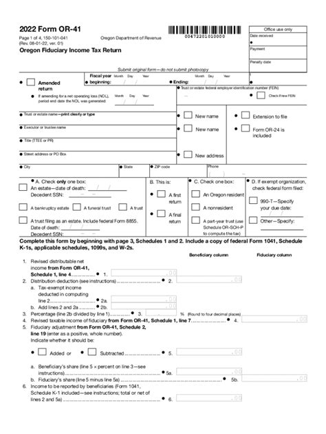 Oregon Income Tax Fill Out And Sign Online Dochub