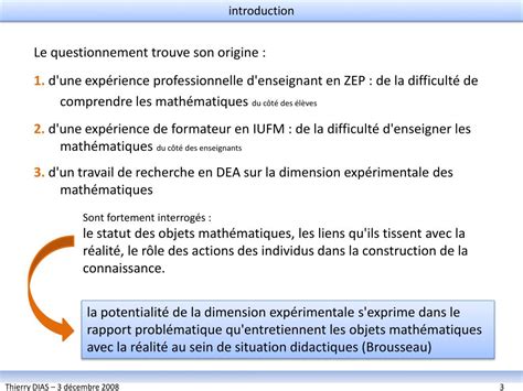 PPT la dimension expérimentale des mathématiques un levier pour les