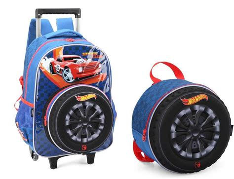 Kit Mochila De Rodinhas E Lancheira Escolar Hot Wheels