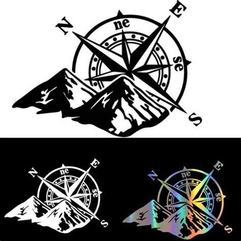 Car Laser Sticker Mountain Compass Fashion Auto Body Styling Decoration