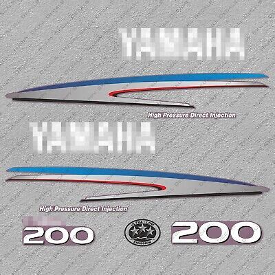 Yamaha 200 HP HPDI Two 2 Stroke Outboard Engine Decals Sticker Set