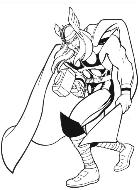 Thor Dos Desenhos Animados Para Colorir Imprimir E Desenhar Colorir Me