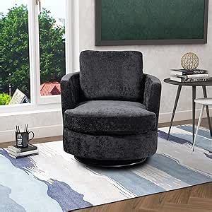 Amazon Eafurn 360 Degree Swivel Barrel Chair Chenille Upholstered