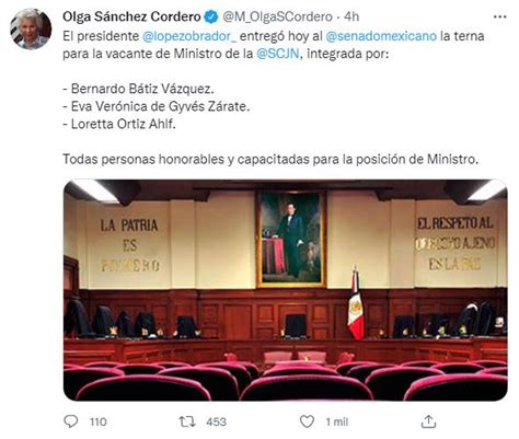 Suprema Corte Llega Al Senado Terna De Amlo Para Relevo En Scjn Periódico Am