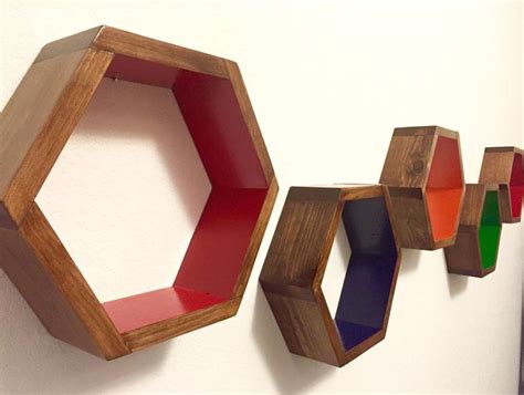 Hexagon Shelves, Geometric Shelves, Wall Decor | Geometric shelves, Hexagon shelves, Shelves