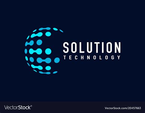 Tech Solution Logo Royalty Free Vector Image Vectorstock