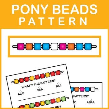 Pony Bead Patterning Task Cards By Lustop Tpt