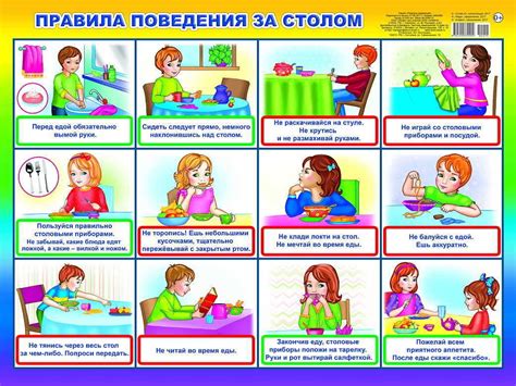 Правила поведения за столом для дошкольников!