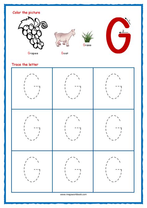 Tracing Letter G Worksheets