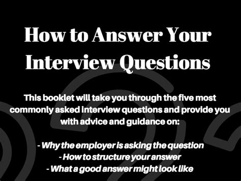 Five Common Interview Questions And How To Answer Them Teaching Resources