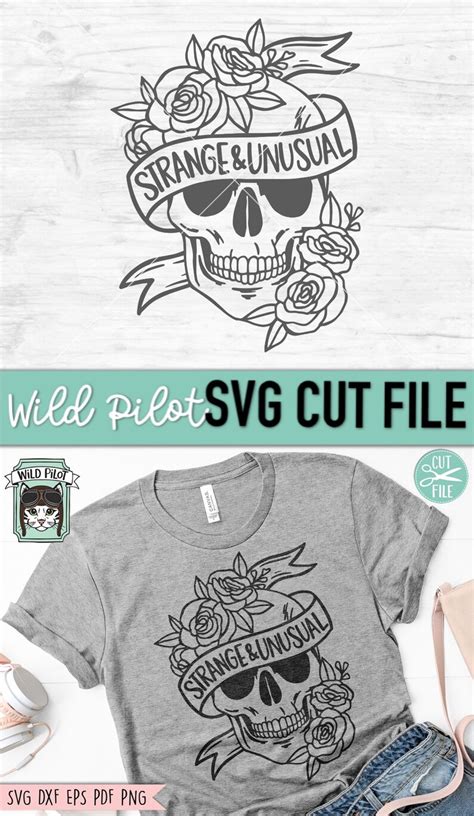 Floral Skull Svg File Flower Skull Svg Strange And Unusual Etsy