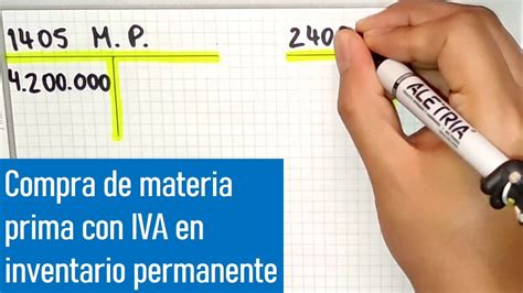 Compra De Materia Prima Con Iva En Inventario Permanente Registro En