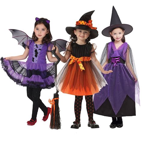 3 13y Children Girls Vampire Witch Bat Cosplay Dress Carnival Party