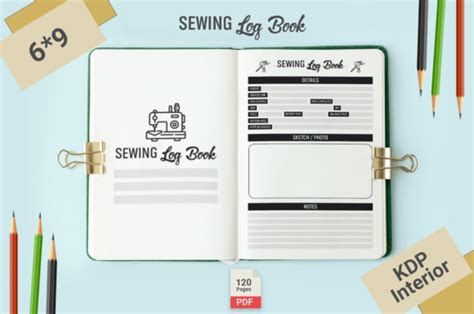 Sewing Log Book Kdp Interior Graphic By Creative Express Creative Fabrica