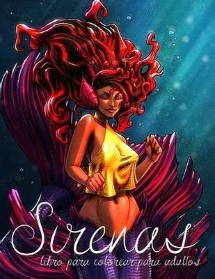 Sirenas Libro Para Colorear Para Adultos Hermosos Grafico Envío gratis