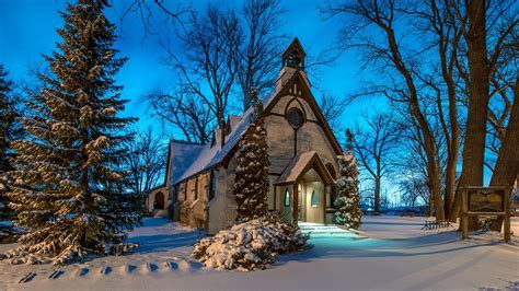 Fantastic Country Church In Winter Hd Wallpaper 337834 1920×1080