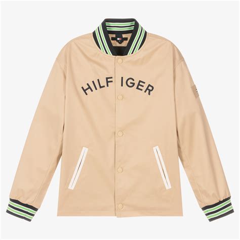 Tommy Hilfiger Boys Beige Logo Bomber Jacket Childrensalon Outlet