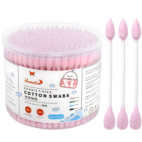 Amazon Homefox Pink Cotton Swabs Flattened Pointed Count