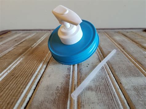 Blue Mason Jar Soap Pump Dispenser Lid Plastic Soap Pump Etsy