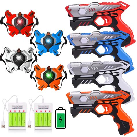 Vatos Rechargeable Laser Tag Guns 4 Sets Infrared Laser Tag Sets With