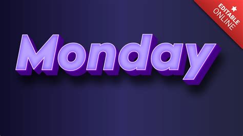 monday purple neon  text effect generator