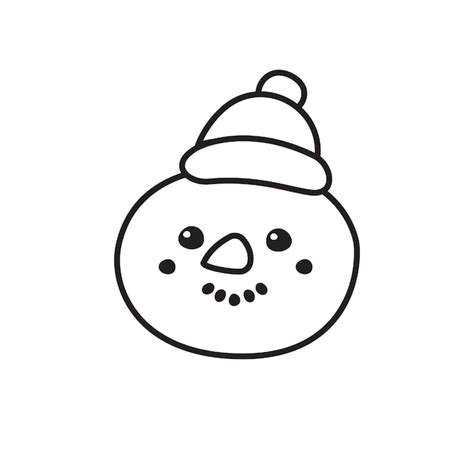 Premium Vector Vector Hand Drawn Doodle Sketch Snowman Face