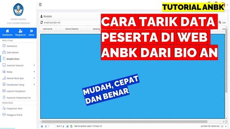 Cara Tarik Data Peserta Di Web Anbk Dari Bio An Youtube