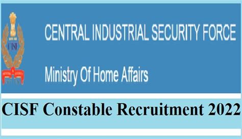 Cisf Recruitment Apply For Constable Posts Check Details