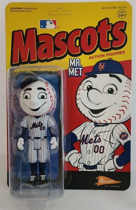 Super7 Baseball Mascots Mr Met Reaction Figure New Sealed Etsy