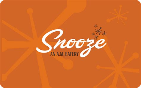 Snooze A.M. Eatery: Buy Physical & E-Gift Cards + Check Balance Online