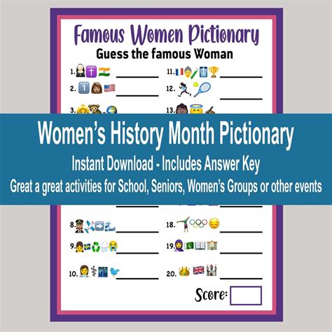 Women S History Month Emoji Pictionary Game International Women S Day