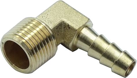 Hongbow Hardware 2 Pcs Brass Hose Barb Fitting 90 Degree