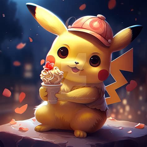 Pikachu Eating Ice Cream By Codecraftedart On Deviantart