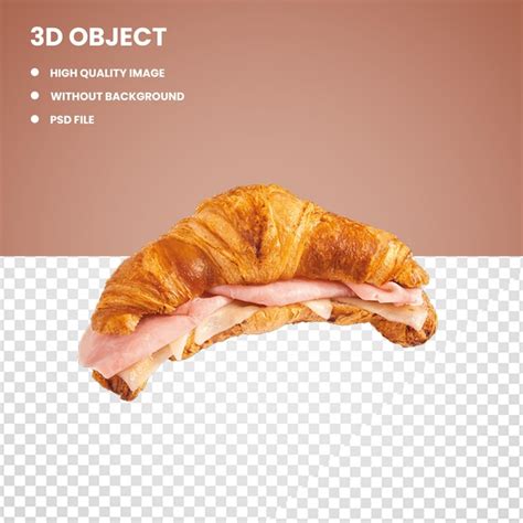 Premium Psd Croissant Ham And Cheese Sandwich