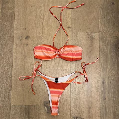 Never Worn Cider Pink And Orange Bikini Size Depop