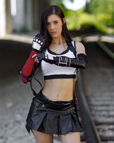 Erin Olash Women Model Brunette Cosplay Tifa Lockhart Final Fantasy