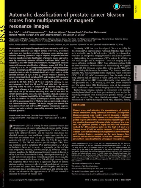 Pdf Automatic Classification Of Prostate Cancer Gleason Scores