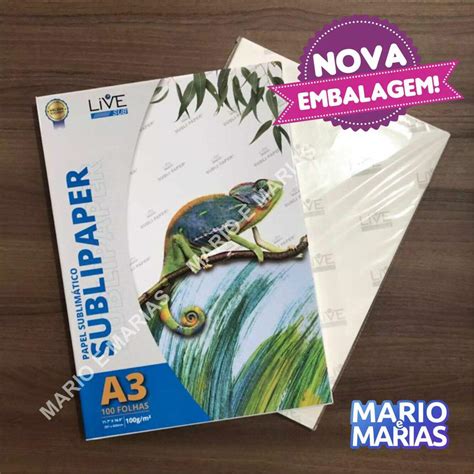 Papel para Sublimação A3 Sublipaper LIVE Pct 100 folhas Mario e