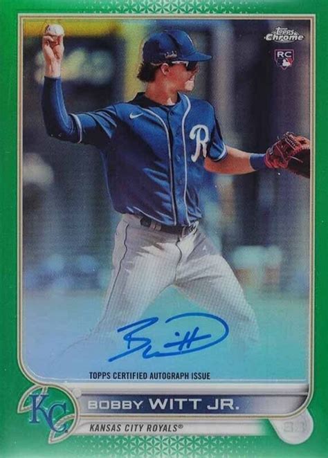 Bobby Witt Jr 2022 Topps Chrome RA BW Rookie Auto Green Refractor