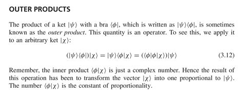 quantum mechanics outer product  form physics stack exchange