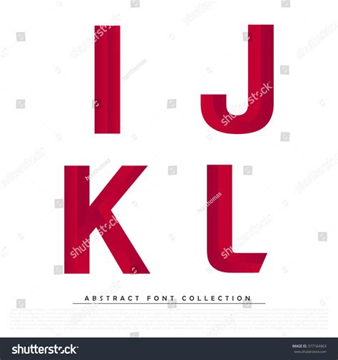 Abstract Red Typographic Alphabet Vector Set เวกเตอร์สต็อก ปลอดค่า