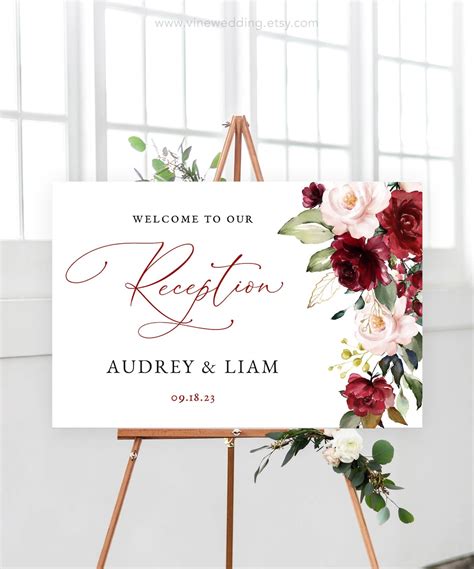 Reception Welcome Sign, Printable Reception Sign Template, Calligraphy ...