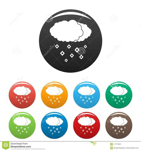 Vector Fijado Iconos Del Color De La Nube De La Nieve Ilustraci N Del