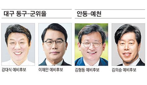 국민의힘 동구 군위을·안동 예천 12일 경선 결과 발표 영남일보 사람과 지역의 가치를 생각합니다