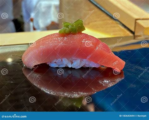 Close Up Shot On Omakase Otoro Sushi Stock Photo Image Of Asia