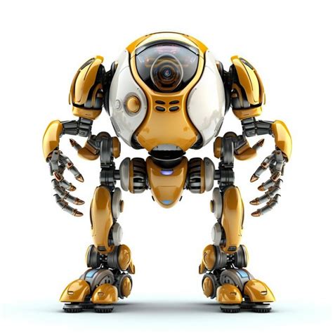 Premium Ai Image A Yellow Robot Isolated On White Background