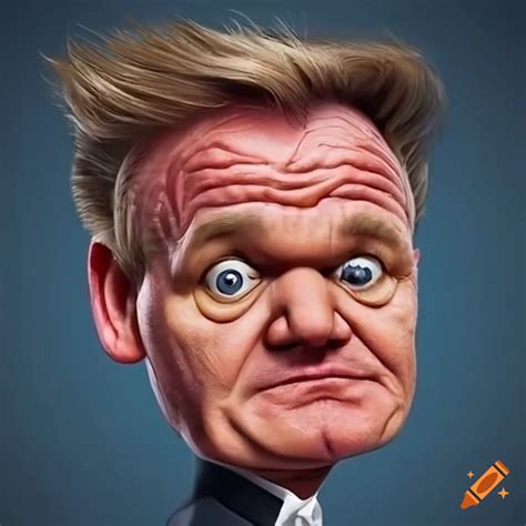 Cartoon Of Gordon Ramsay With Funny Expressions On Craiyon