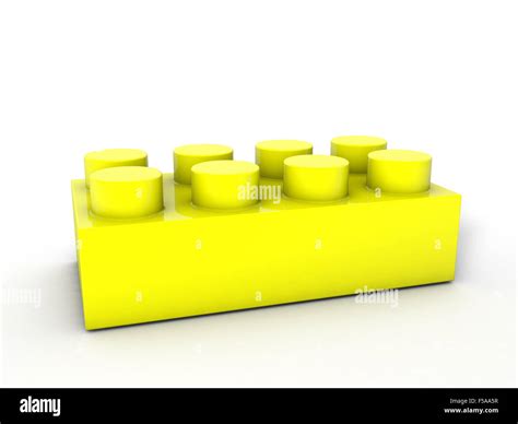 Yellow Lego Block On A White Background Stock Photo Alamy