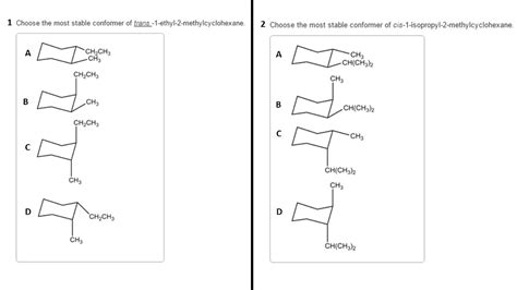 Solved Choose The Most Stable Conformer Of Trans Chegg